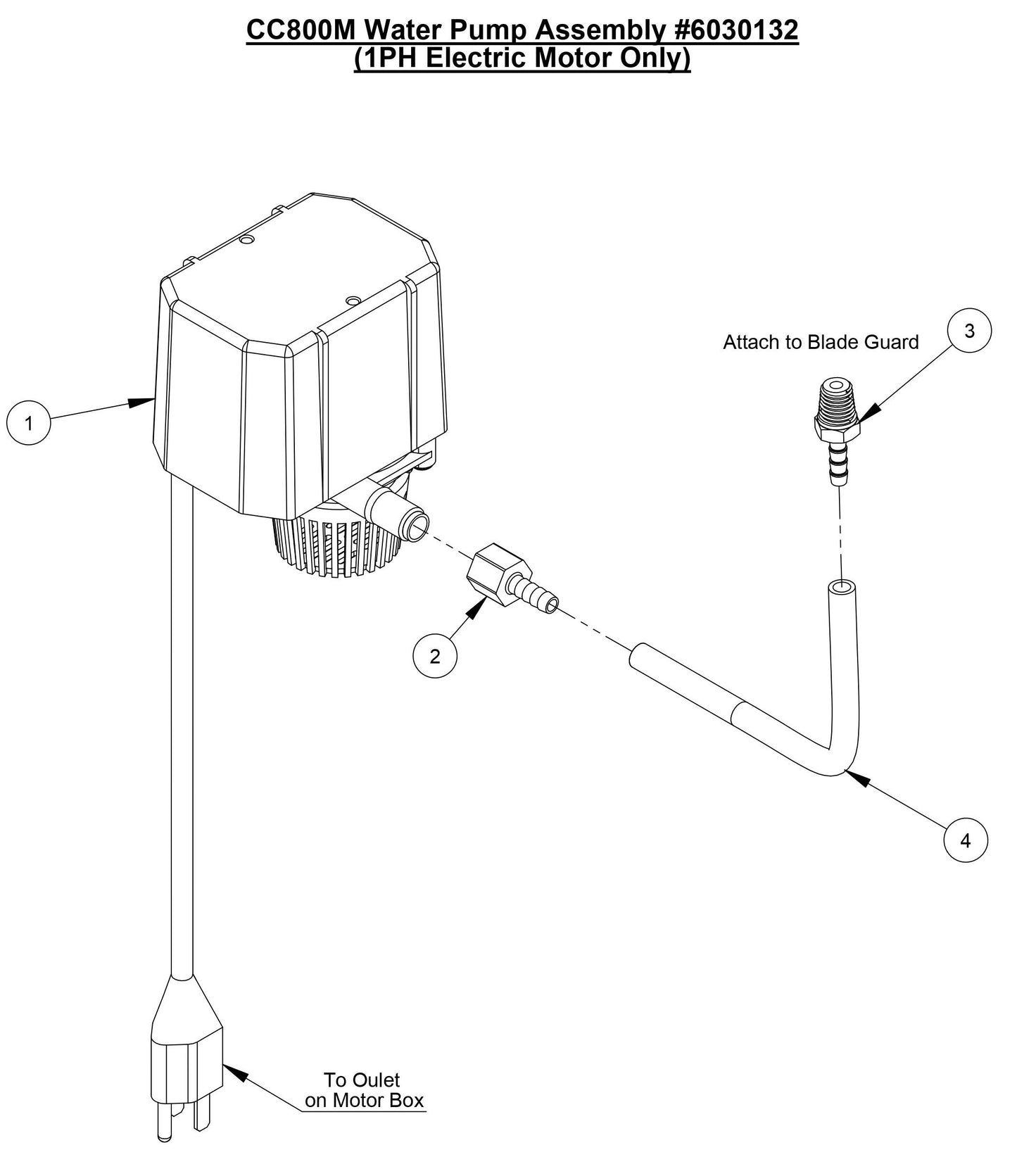 CC800M Water Pump Assembly (1PH Electric Motor Only)
