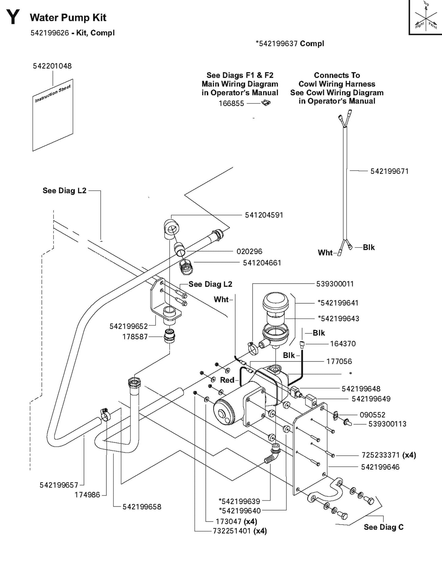 Water Pump Kit Parts for FS6600 D By Husqvarna
