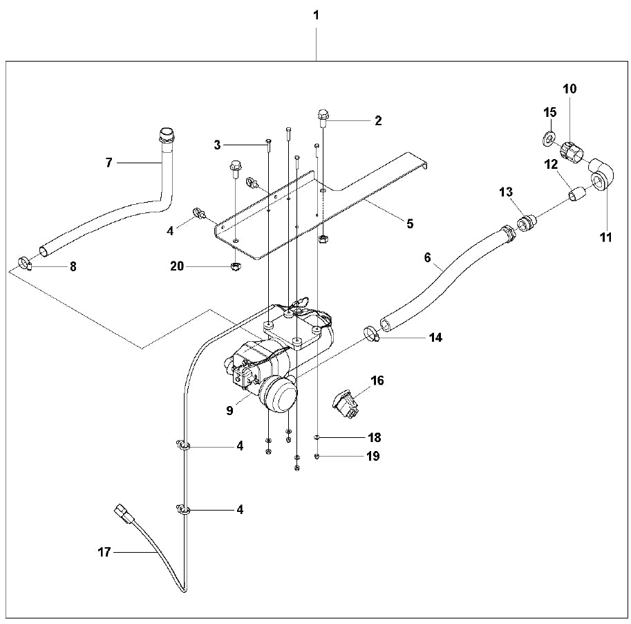 FS3500 Water Pump Assembly Parts by Husqvarna