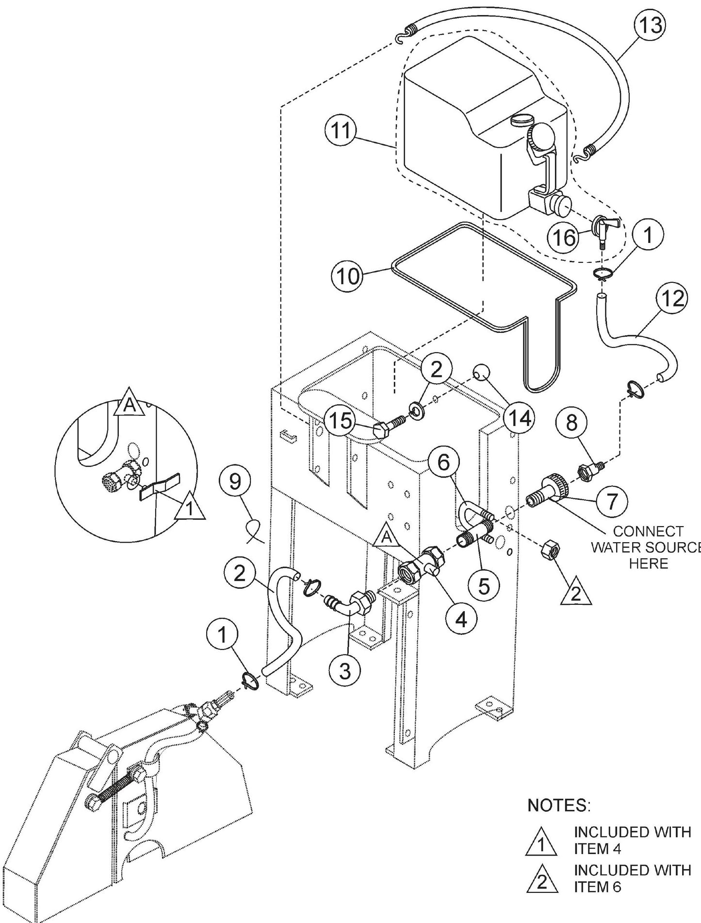 Water System From Console SP Assembly Parts For SP2 13H20 S13H20 S20H20 By Multiquip
