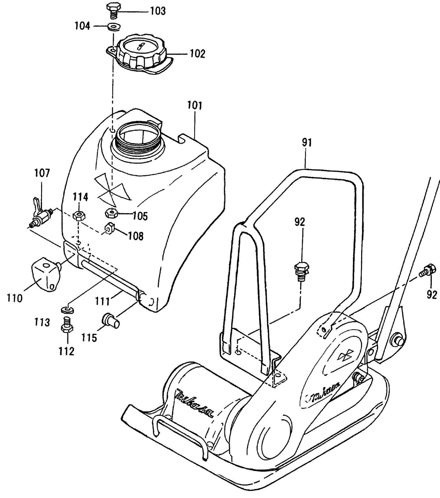 MVC64-VH/VHW Water Tank  Assemble Parts