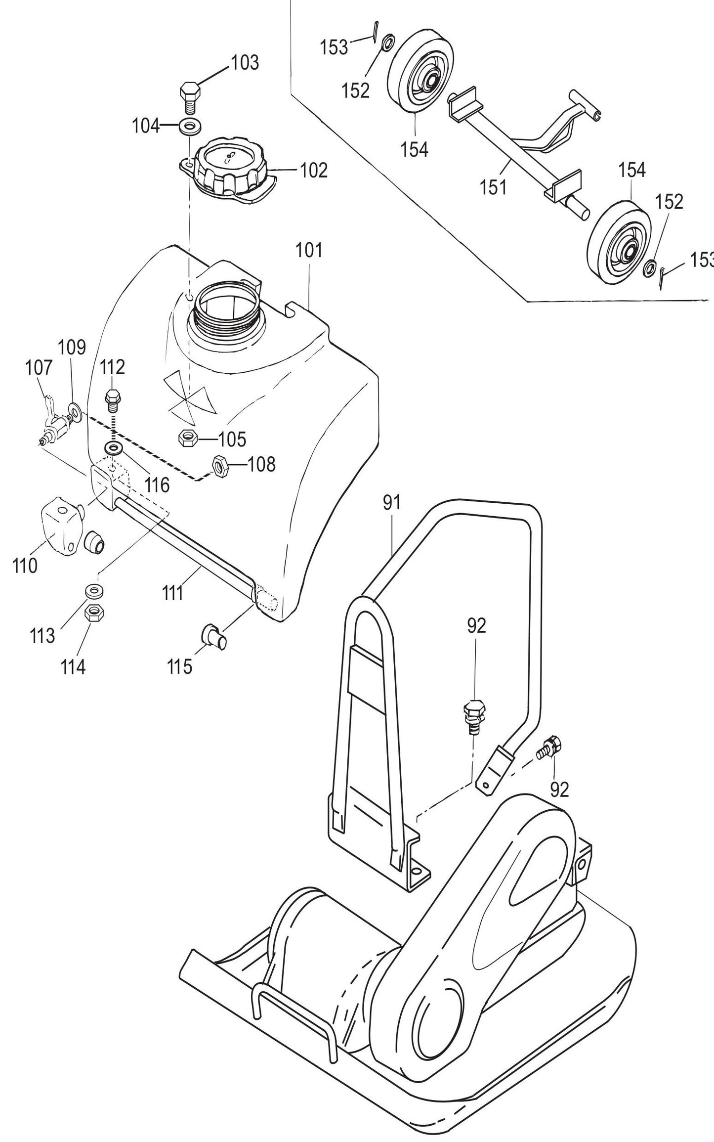 MVC80VH/VHW Water Tank Assembly Parts