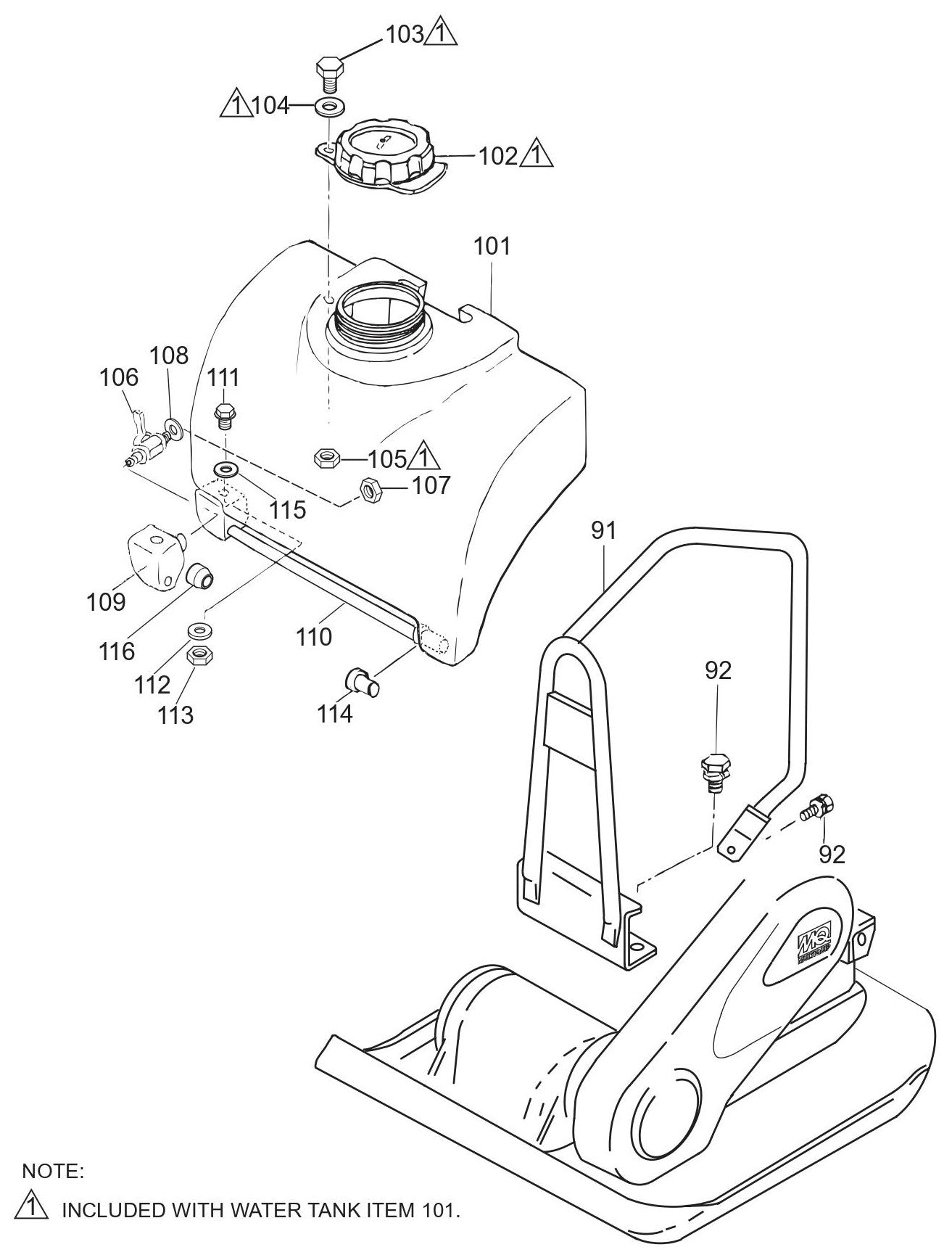 MVC82VHW Water Tank Assembly Parts