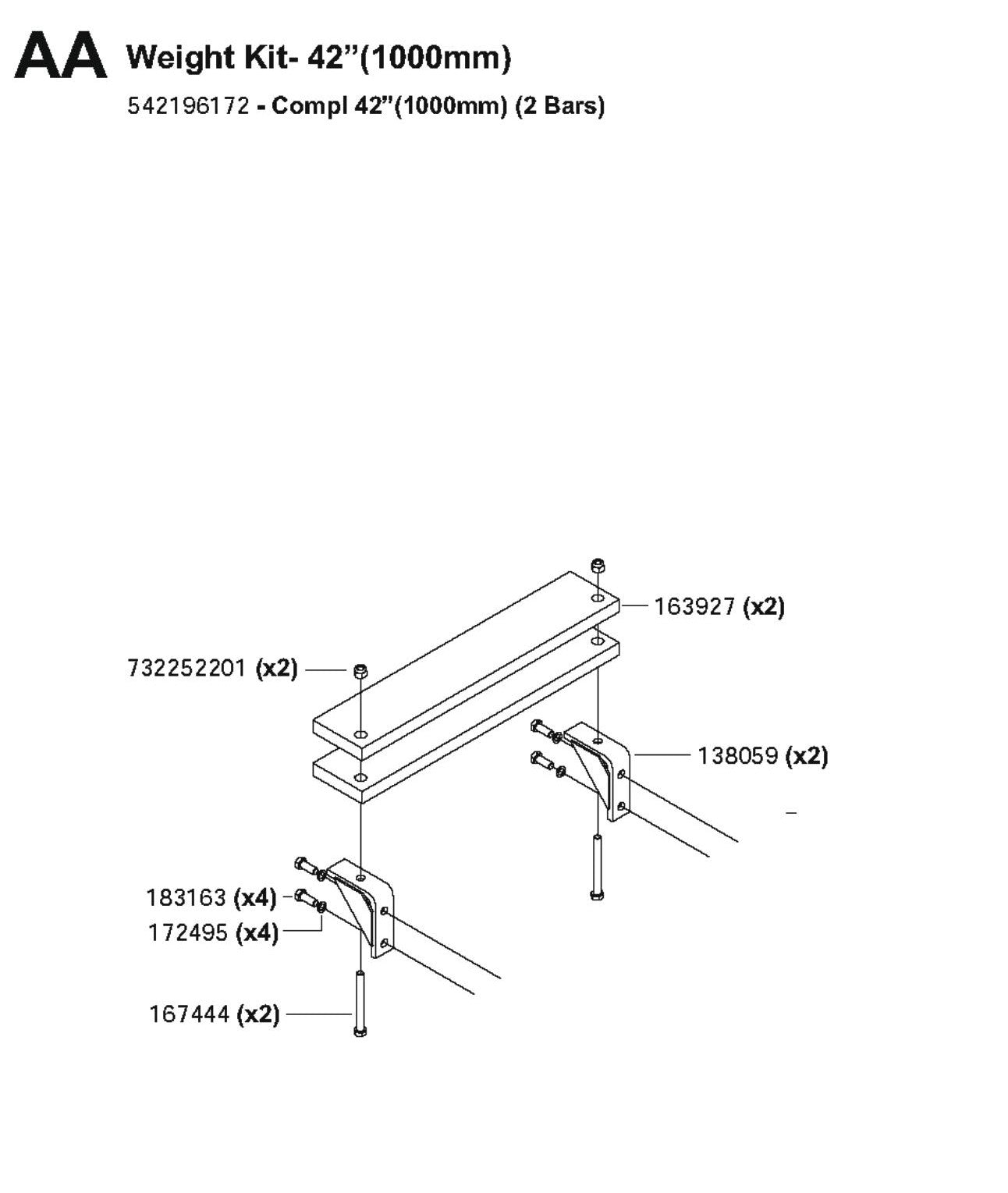 Weight Kit - 42" (1000mm) Parts For FS6600D By Husqvarna