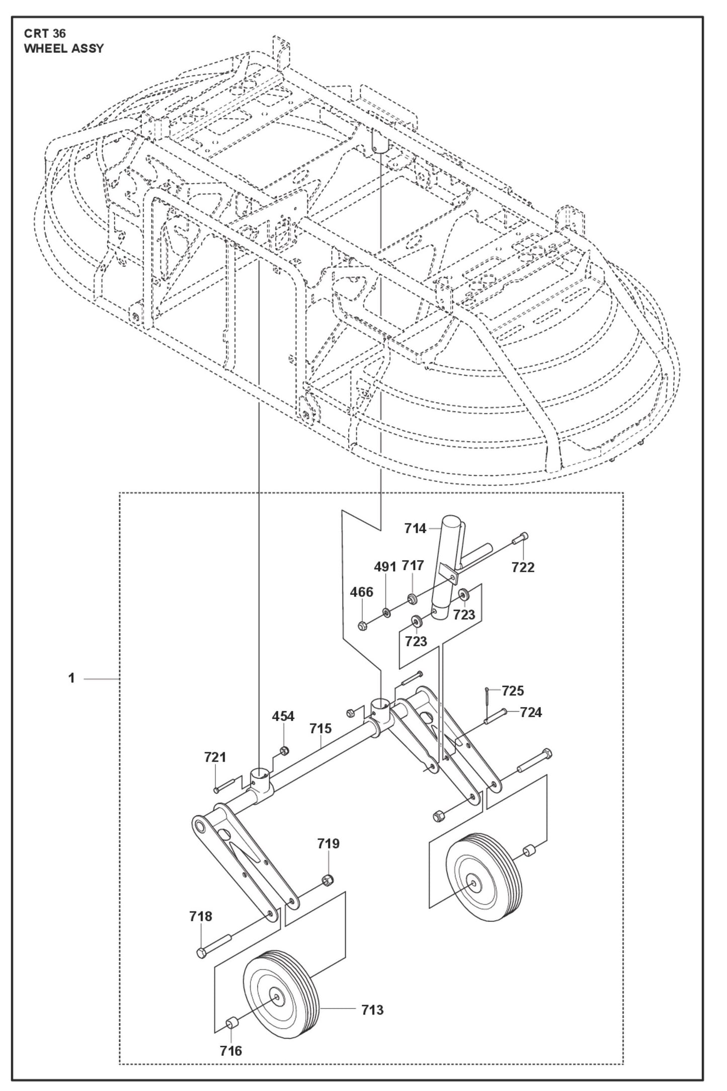 Wheel Assembly Parts For Ride On Trowel CRT 36 By Husqvarna