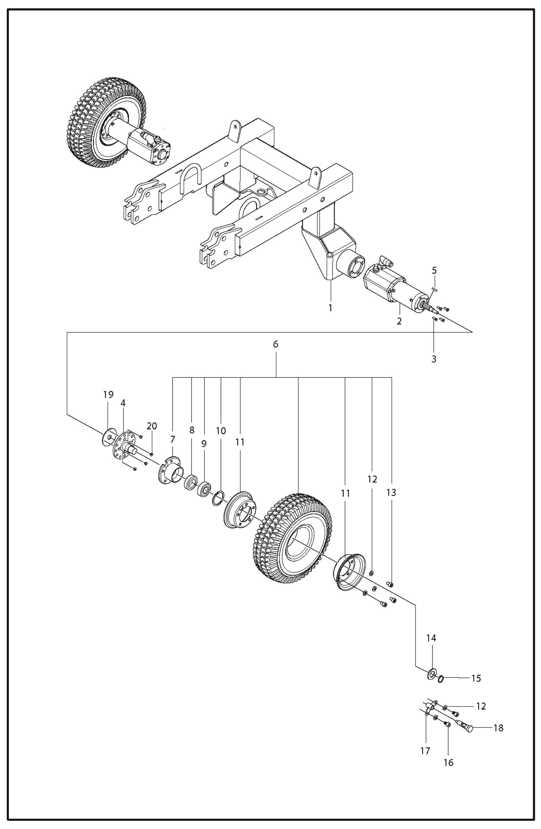 Wheels And Tires Parts For PG 820 RC By Husqvarna