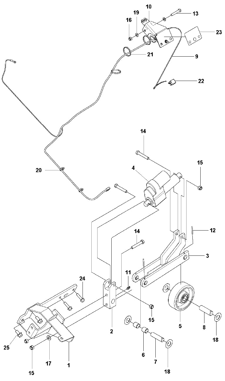 FS5000 5th Wheel Assembly Parts by Husqvarna