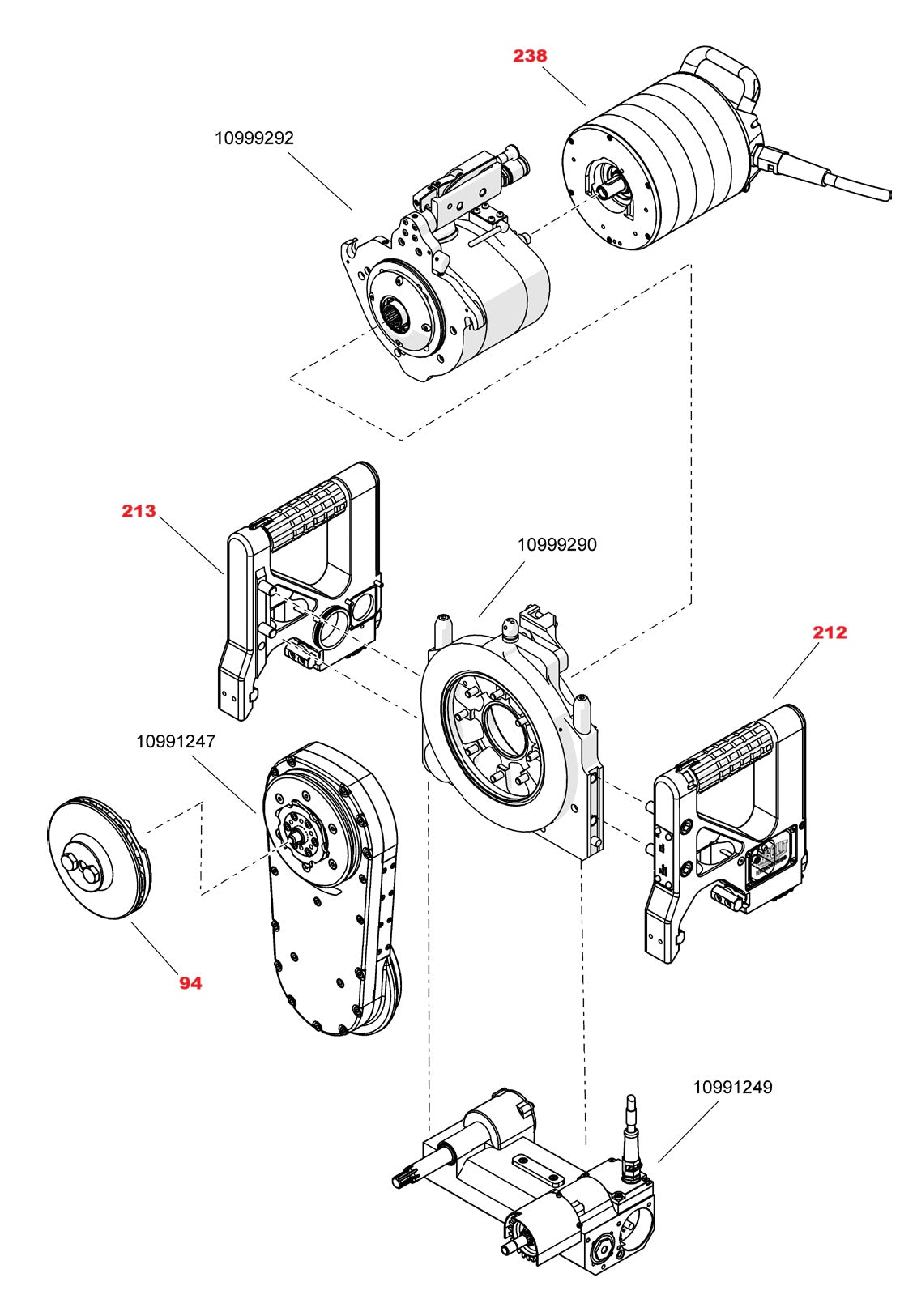 WSE2226 High-Cycle Wall Saw Assembly-1 Parts