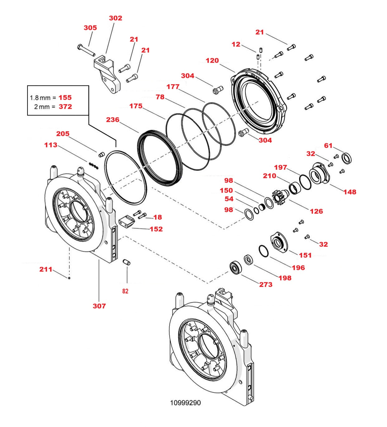 WSE2226 High-Cycle Wall Saw Assembly-5 Parts