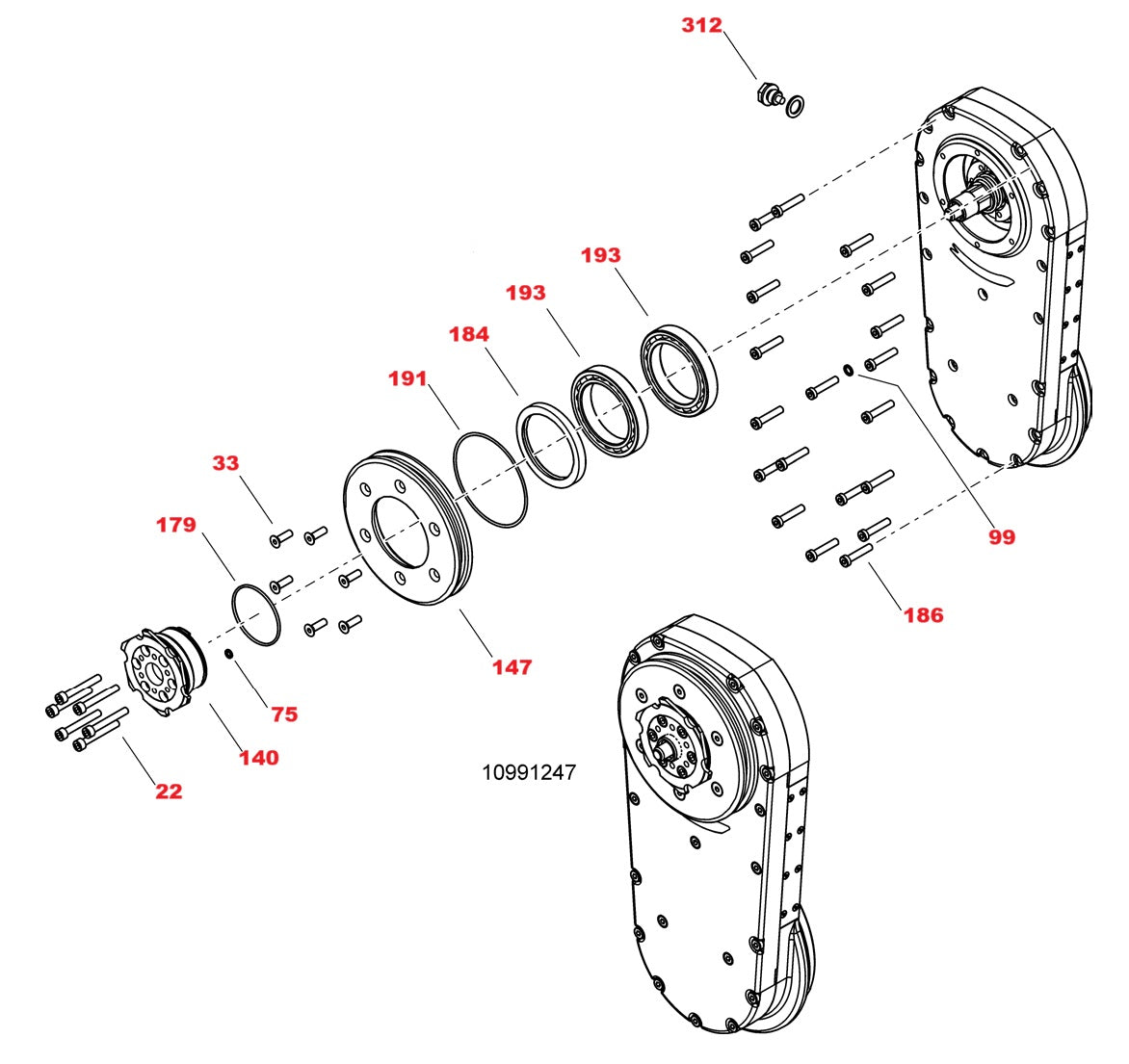 WSE2226 High-Cycle Wall Saw Assembly-6 Parts