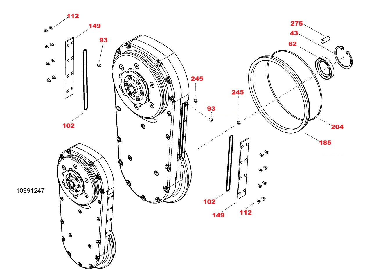 WSE2226 High-Cycle Wall Saw Assembly-8 Parts