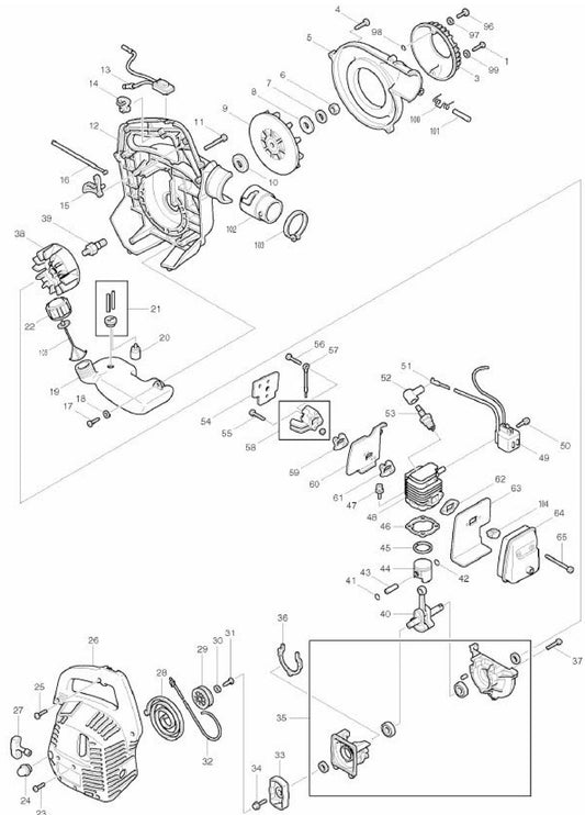 RBL250 Gas Blower Assembly  Parts -1 by Makita