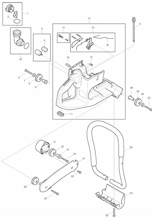 DPC7300, DPC7301 Cutter Assembly parts 1 BY Makita