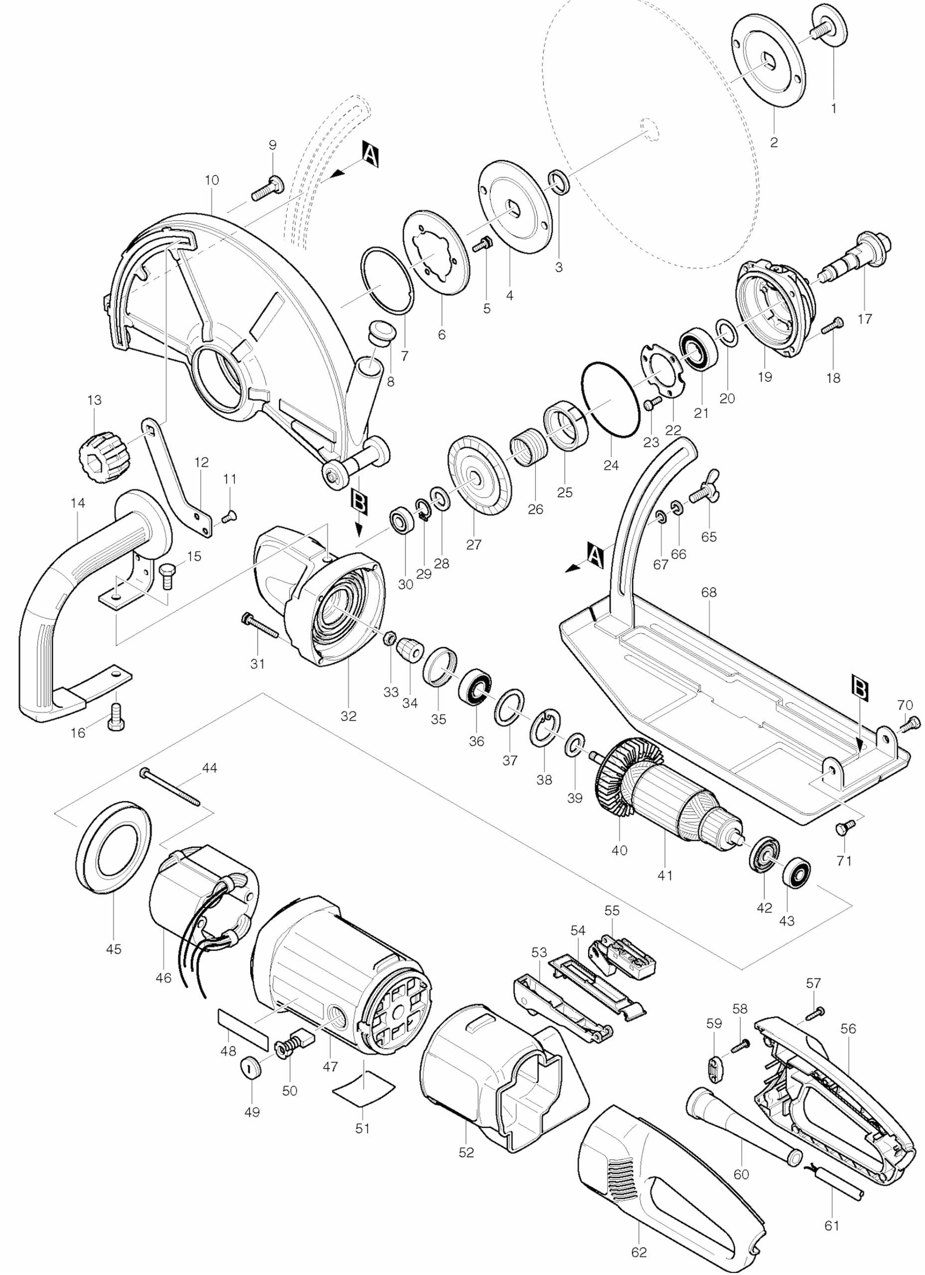 4112H Cutter Assembly parts By Makita
