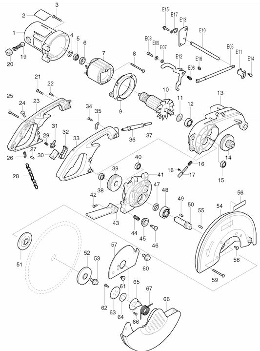 LC1230 Chop Saw Assembly Parts 1 By Makita