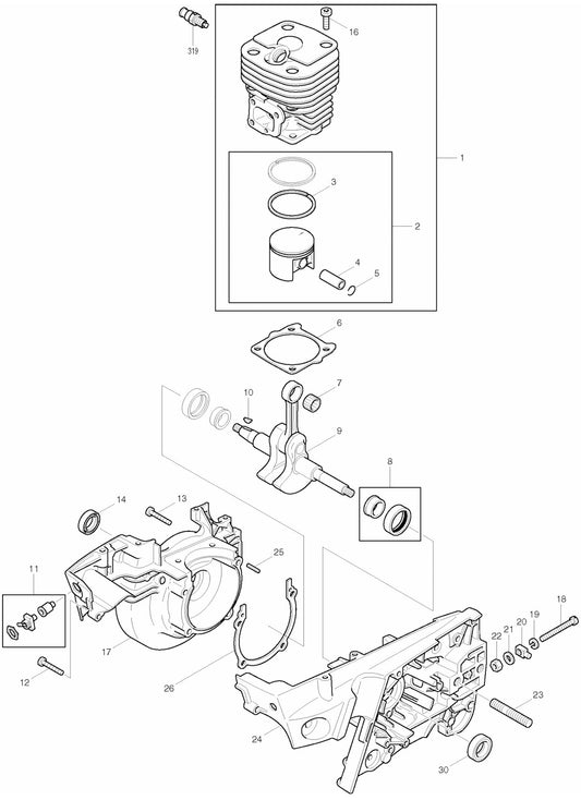 DPC9500, DPC9501 Cutter Assembly parts By Makita