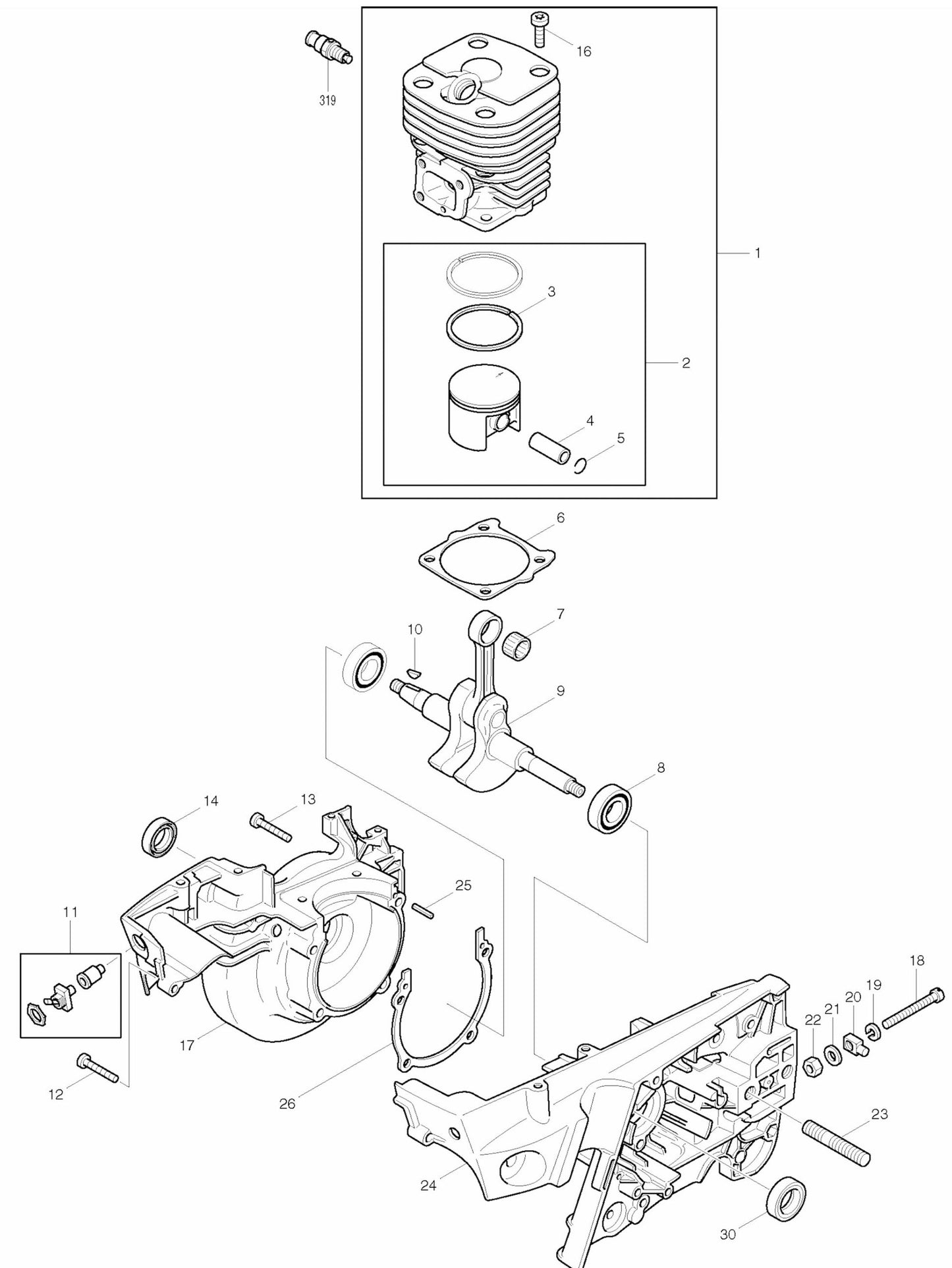 DPC7001 Cutter Assembly parts 1 By Makita