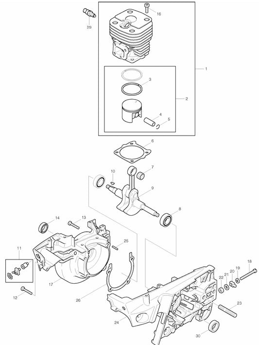 DPC7001 Cutter Assembly parts 1 By Makita