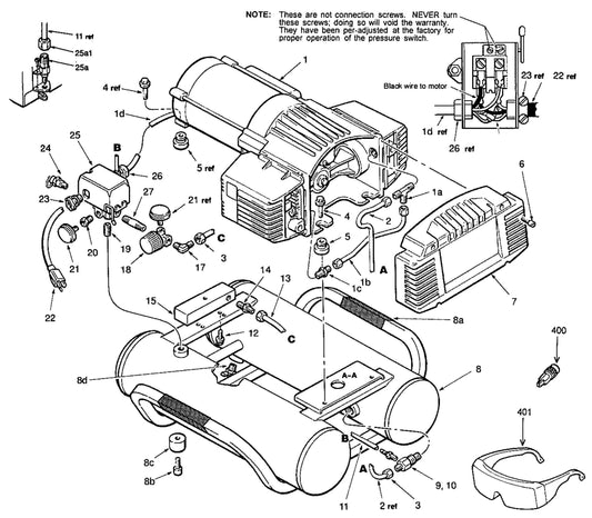 Air Compressor Assembly Parts For MAC4000 Air Compressor By Makita