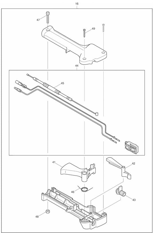 EM4250 Mini 4 Stroke Brush Cutter Assembly Parts 2 by Makita