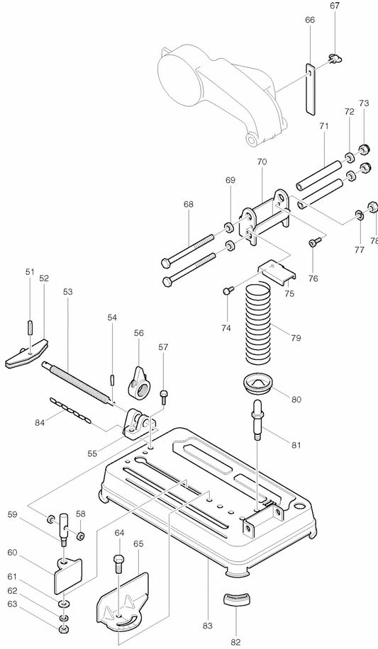 2414B Chop Saw Assembly Parts 2 By Makita
