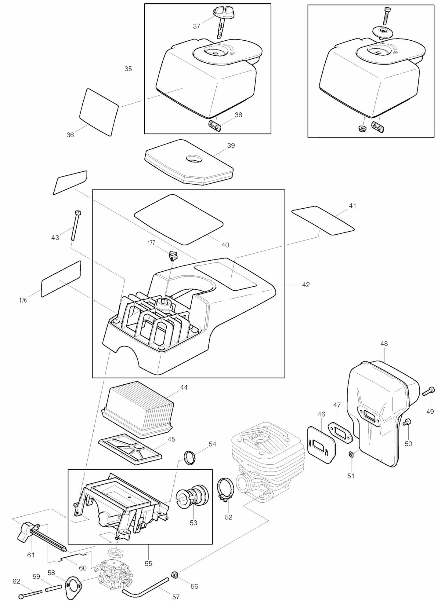 DPC7300, DPC7301 Cutter Assembly parts 2 By Makita