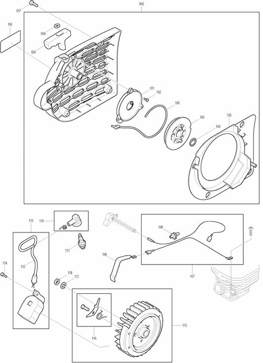 DPC7300, DPC7301 Cutter Assembly parts 4 By Makita