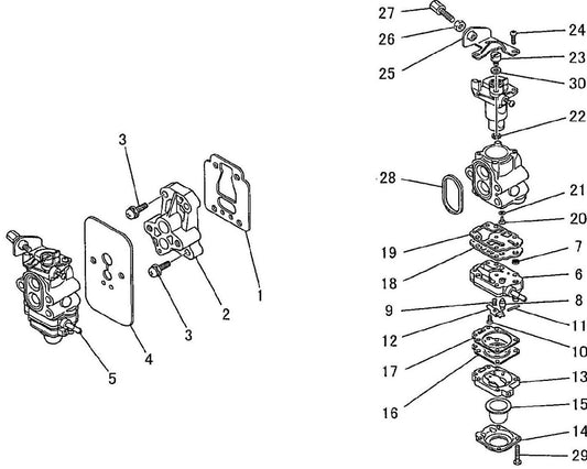 Carburetor Assembly Parts For BCM2310 Gas String Trimmer by Makita