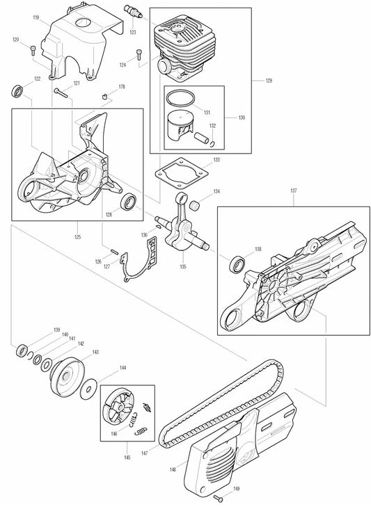 DPC7300, DPC7301 Cutter Assembly parts 5 By Makita