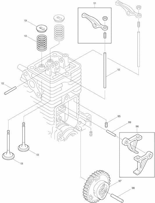 EM4250 Mini 4 Stroke Brush Cutter Assembly Parts 5 by Makita