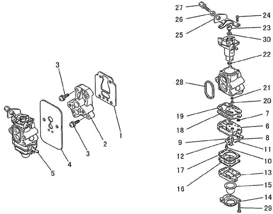 Carburetor Assembly Parts For BCM2600 Gas Brush Cutter by Makita