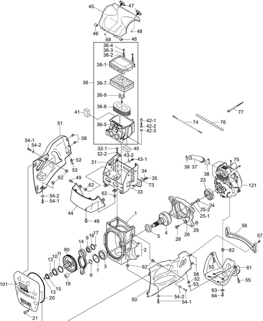 MTX50HD Crankcase and Engine Assembly Parts