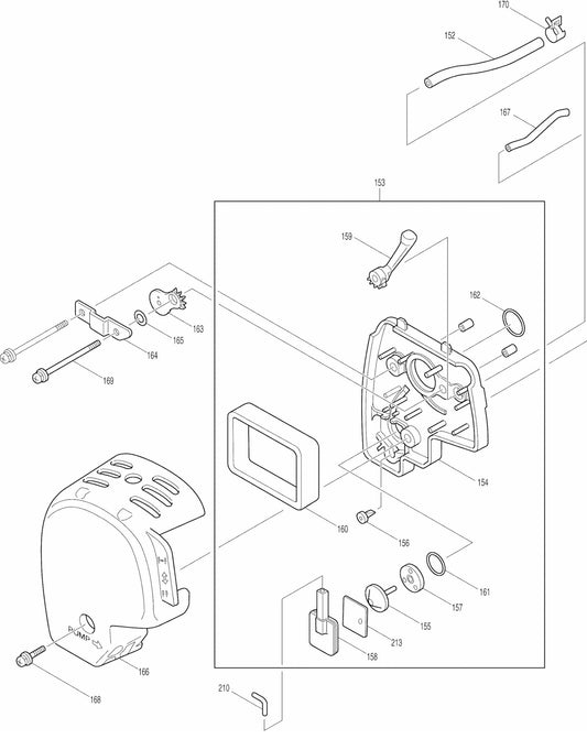 EM4250 Mini 4 Stroke Brush Cutter Assembly Parts 8 by Makita