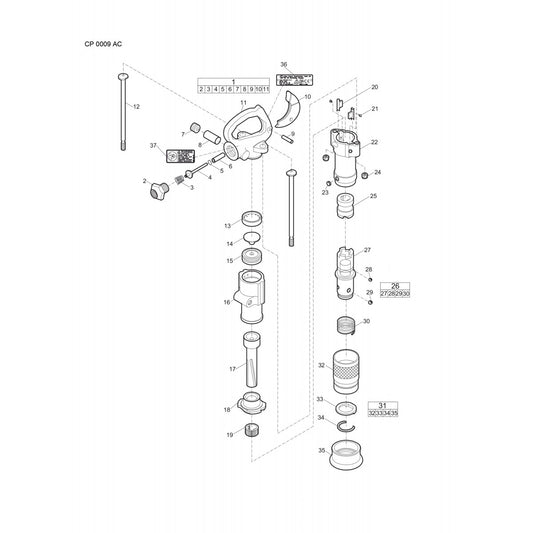 CP 0009 AC Rotary Hammer Parts By Chicago Pneumatics