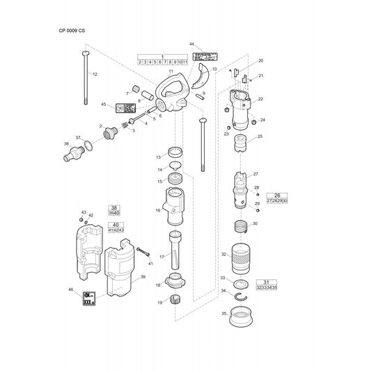 CP 0009 CS Rotary Hammer Parts By Chicago Pneumatics