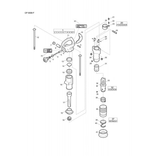 CP 0009 F Rotary Hammer Parts By Chicago Pneumatics