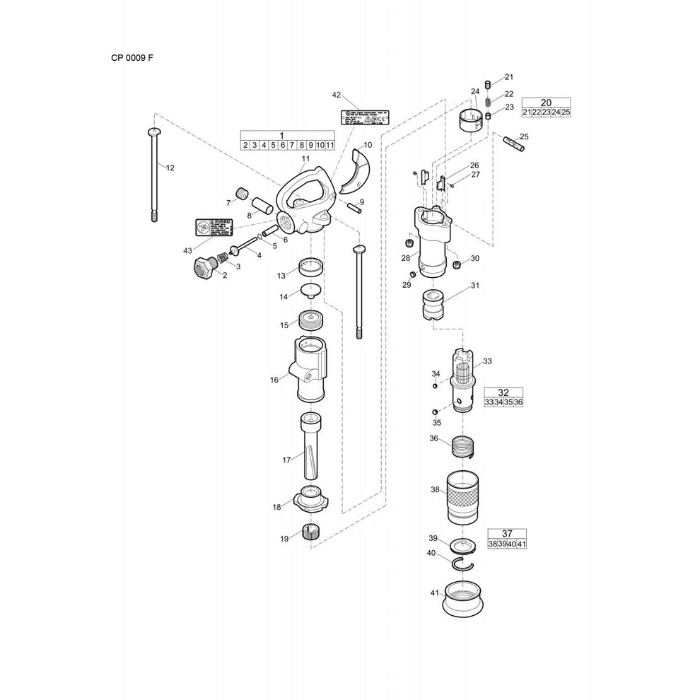 CP 0009 F Rotary Hammer Parts By Chicago Pneumatics