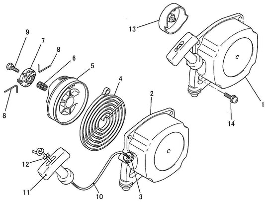Recoil Starter Assembly Parts For BCM3310 Gas String Trimmer by Makita
