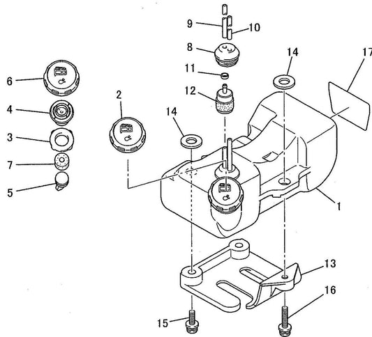 Fuel Tank System Assembly Parts For BCM2310 Gas String Trimmer by Makita