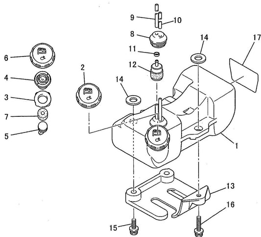 Fuel Tank Assembly Parts For BCM2600 Gas Brush Cutter by Makita