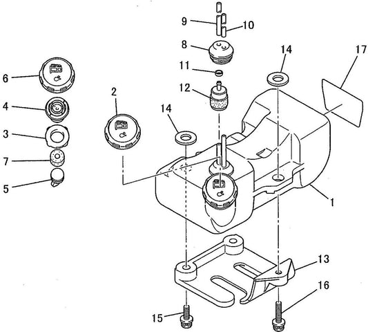 Fuel Tank Assembly Parts For BCM3310 Gas String Trimmer by Makita
