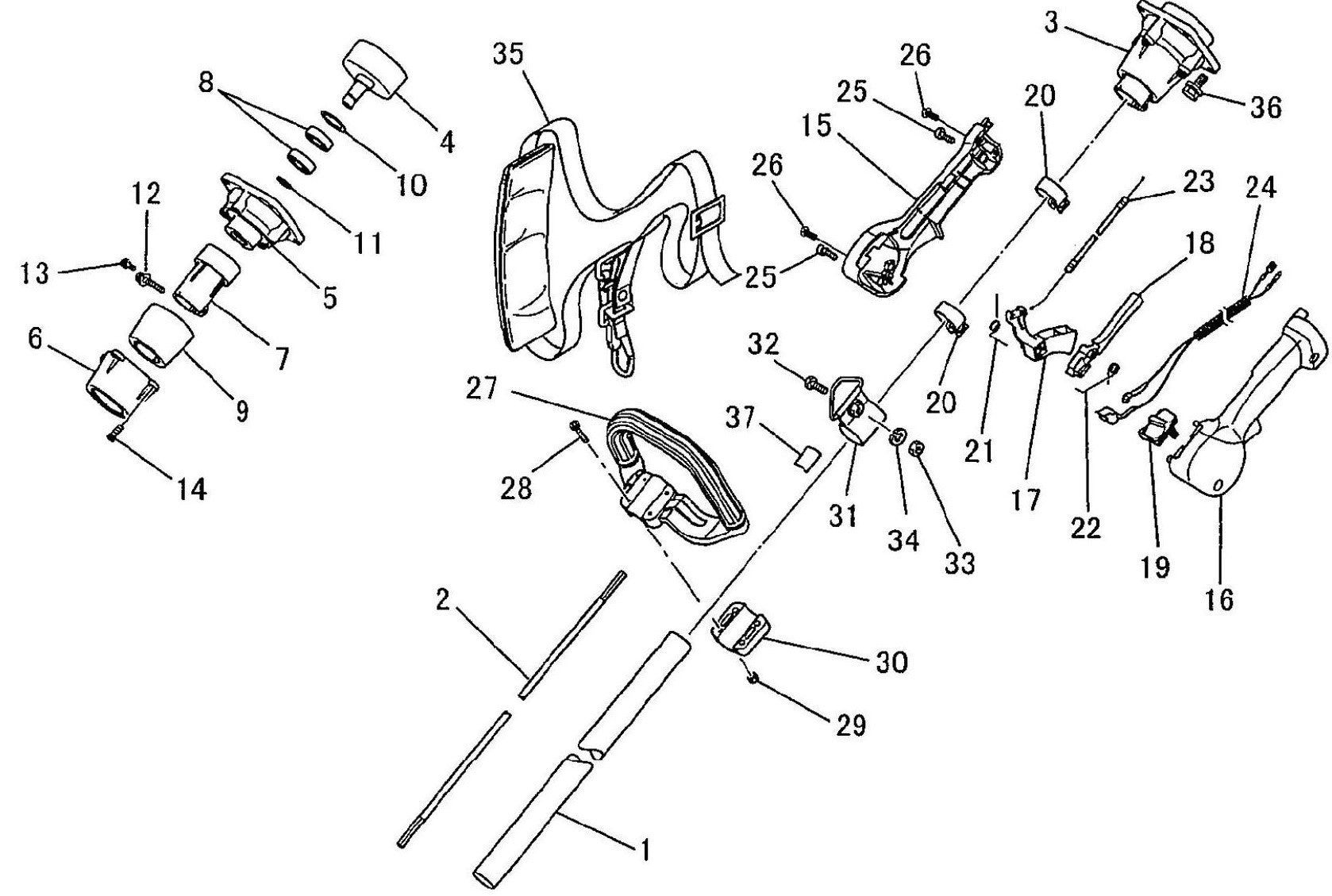 Handle And Control Assembly Parts For BCM3310 Gas String Trimmer by Makita