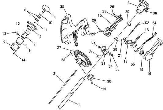 Handle And Control Assembly Parts For BCM3310 Gas String Trimmer by Makita