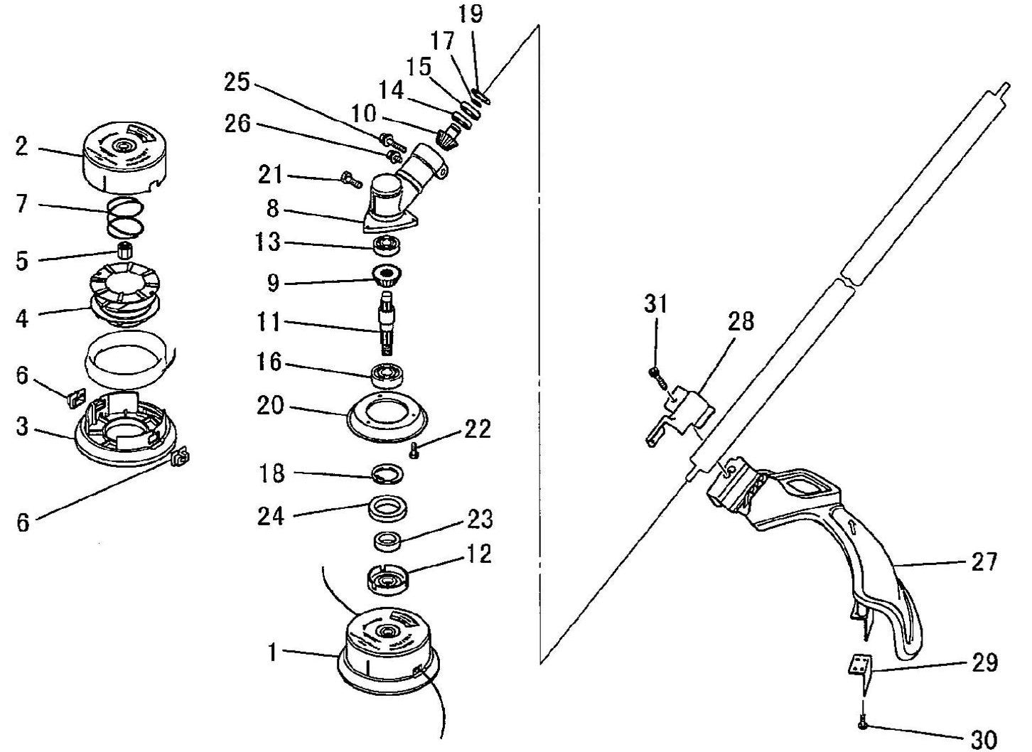 Gear Case Assembly Parts For BCM3310 Gas String Trimmer by Makita