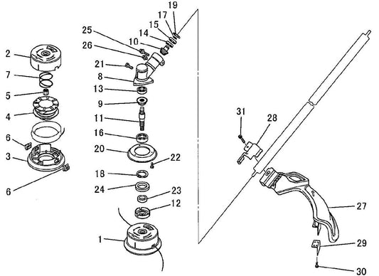 Gear Case Assembly Parts For BCM3310 Gas String Trimmer by Makita