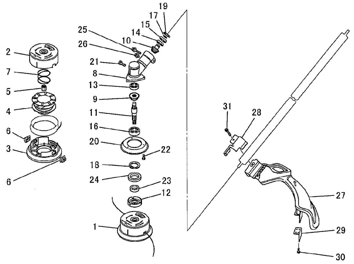 Gear Case System Assembly Parts For BCM2310 Gas String Trimmer by Makita