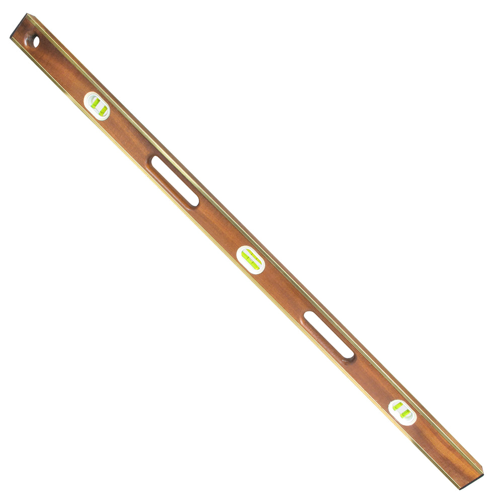 48 Inch Professional Brass Bound Mahogany Level (6 Vials) SL12AB48 by Kraft Tool