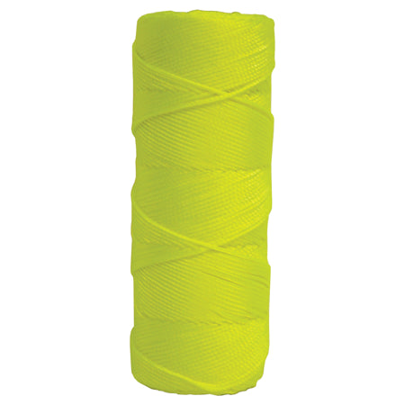 Kraft Tool BC359 Fluorescent Yellow Braided Nylon Mason's Line - 1,000' Tube
