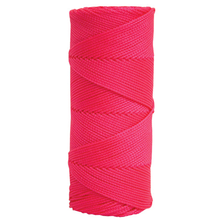 Kraft Tool  BC361 Fluorescent Pink Braided Nylon Mason's Line - 1,000' Tube