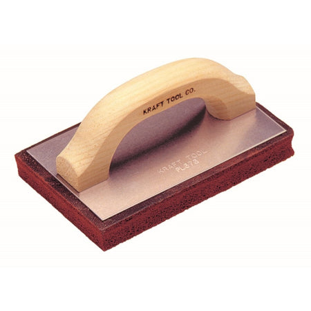 Kraft Tool PL373 8&quot; x 5&quot; x 1&quot; Fine Cell Red Float with Wood Handle